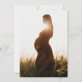 Sweet Little Lamb Mauve Pink Baby Dusche Foto Einladung (Rückseite)