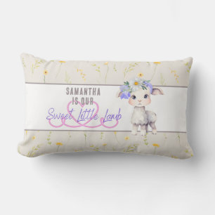 Sweet Little Lamb Personalisiert Lumbar Kissen