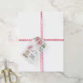 Sweet Little Lamb Pink Blume Grüne Vielen Dank Geschenkanhänger (Mit Garn)