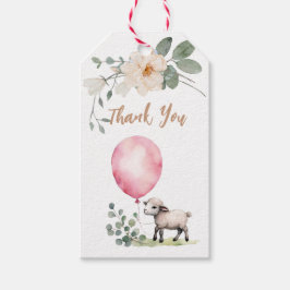 Sweet Little Lamb Pink Florals Ballon Gefallen Geschenkanhänger