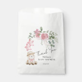 Sweet Little Lamb Pink Roses Grüne Gewürztaschen Geschenktütchen (Vorderseite)