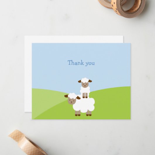 Sweet Little Lamb Vielen Dank, dass Sie Karten bem (Vorderseite/Rückseite Beispiel)