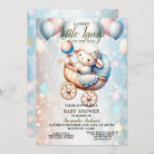 Sweet Little Lamp Baby Dusche Balloons Schöne Einladung (Vorne/Hinten)