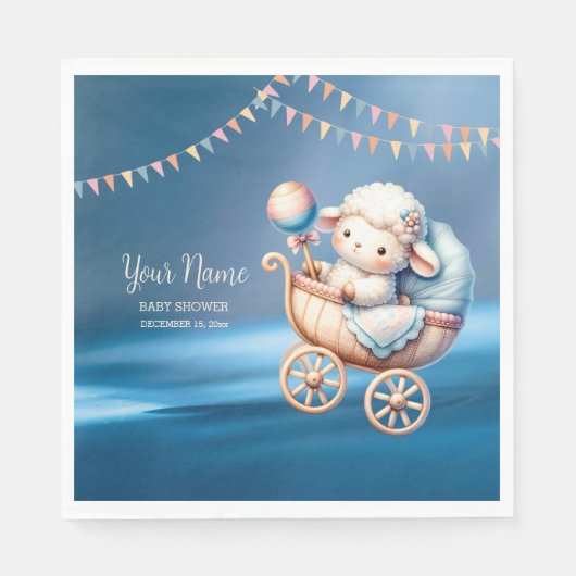Sweet Little Lamp Baby Shower Baby Dusche Party Serviette (Vorderseite)