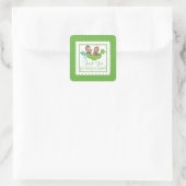 Sweet Little Monkey Twins Vielen Dank Baby Dusche Quadratischer Aufkleber (Tasche)