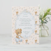 Sweet Little Mouse Baby Shower Invitation Einladung (Stehend Vorderseite)
