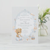Sweet Little Mouse Baby Shower Invitation Einladung (Stehend Vorderseite)