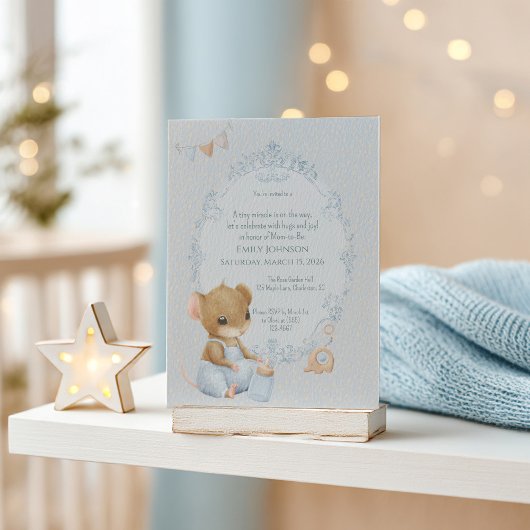 Sweet Little Mouse Baby Shower Invitation Einladung