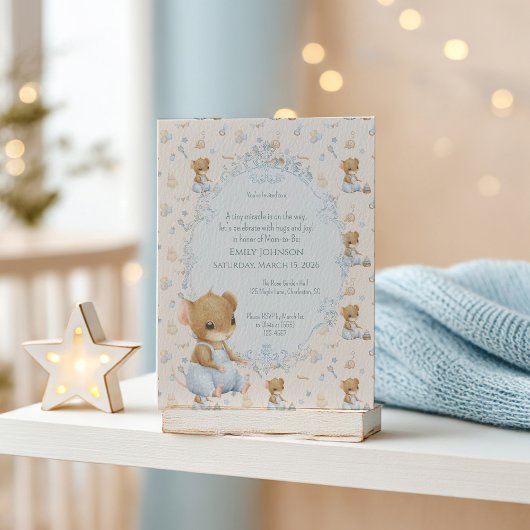 Sweet Little Mouse Baby Shower Invitation Einladung