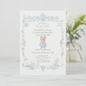 Sweet Little Mouse Baby Shower Invitation Einladung (Stehend Vorderseite)
