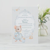 Sweet Little Mouse Birthday Invitation Einladung (Stehend Vorderseite)