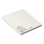 Sweet Little Mouse floral Notepad IHRER Name Text Notizblock (angewinkelt)
