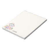 Sweet Little Mouse floral Notepad IHRER Name Text Notizblock (Rotiert)