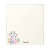 Sweet Little Mouse floral Notepad IHRER Name Text Notizblock (Vorderseite)