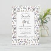 Sweet Little One Candy Thema 1. Geburtstag Einladung (Stehend Vorderseite)