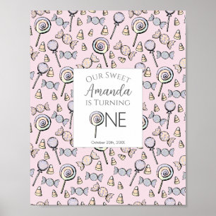 Sweet Little One Candy Thema erste Geburtstag Poster
