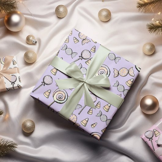 Sweet Little One Candy Theme Baby Birthday Geschenkpapier Set