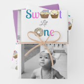 Sweet Little One Cupcake and Donut First Birthday Geschenkpapier Set (Beispiel)