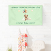 Sweet Little One on Way Green Baby Shower Banner (Insitu)