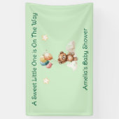 Sweet Little One on Way Green Baby Shower Banner (Vertikal)