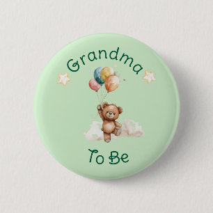 Sweet Little One on Way Green Baby Shower Button