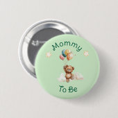 Sweet Little One on Way Green Baby Shower Button (Vorne & Hinten)