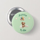 Sweet Little One on Way Green Baby Shower Button (Vorne & Hinten)
