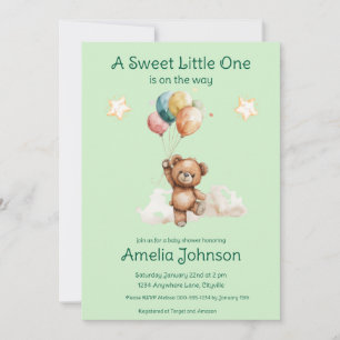 Sweet Little One on Way Green Baby Shower Einladung