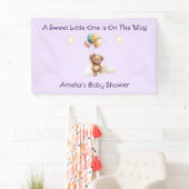 Sweet Little One on Way Lavender Baby Dusche Banner (Insitu)