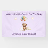 Sweet Little One on Way Lavender Baby Dusche Banner (Horizontal)