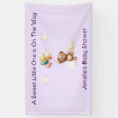 Sweet Little One on Way Lavender Baby Dusche Banner (Vertikal)