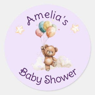 Sweet Little One on Way Lavender Baby Dusche Runder Aufkleber