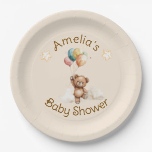 Sweet Little One on Way Neutral Baby Shower Pappteller