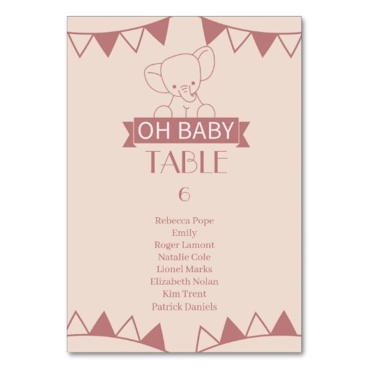 Sweet Little One on Way Tischnummer (Vorderseite)