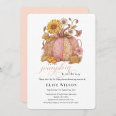 Sweet Little patch pumpkin florals is on the way Einladung (Vorne/Hinten)