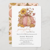 Sweet Little patch pumpkin florals is on the way Einladung (Vorne/Hinten)