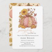 Sweet Little patch pumpkin florals is on the way Einladung (Vorne/Hinten)