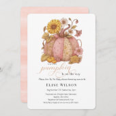 Sweet Little patch pumpkin florals is on the way Einladung (Vorne/Hinten)