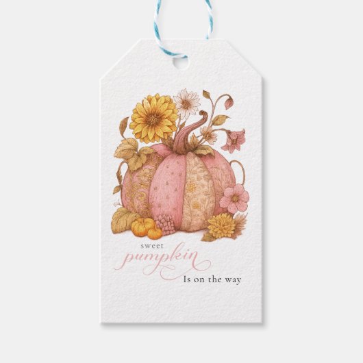 Sweet Little patch pumpkin florals is on the way Geschenkanhänger (Vorderseite)