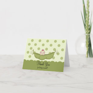 Sweet Little Pea Girl Vielen Dank Note Card Dankeskarte
