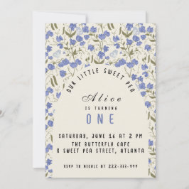 Sweet Little Pea Mädchen zum ersten Geburtstag Einladung