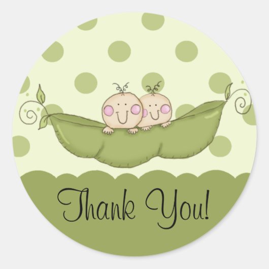 Sweet Little Pea Twins Vielen Dank Sticker (Vorderseite)