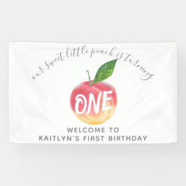 Sweet Little Peach 1. Geburtstag Willkommen Banner