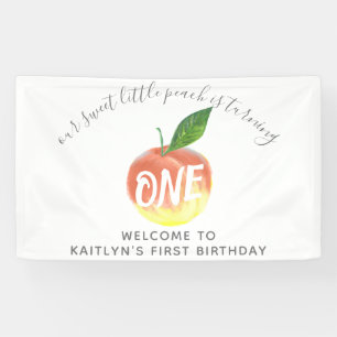 Sweet Little Peach 1. Geburtstag Willkommen Banner