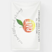 Sweet Little Peach 1. Geburtstag Willkommen Banner (Vertikal)
