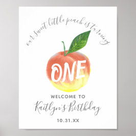 Sweet Little Peach 1. Geburtstag Willkommen Poster
