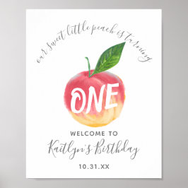 Sweet Little Peach 1. Geburtstag Willkommen Poster