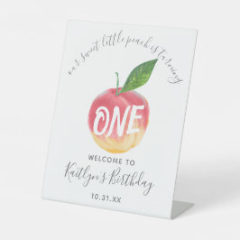 Sweet Little Peach 1. Geburtstag Willkommen Sockelschild