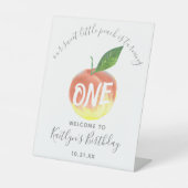 Sweet Little Peach 1. Geburtstag Willkommen Sockelschild (Vorderseite)