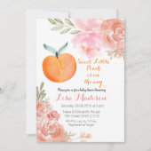 Sweet Little Peach auf dem Weg Babydusche einlädt Einladung (Vorderseite)